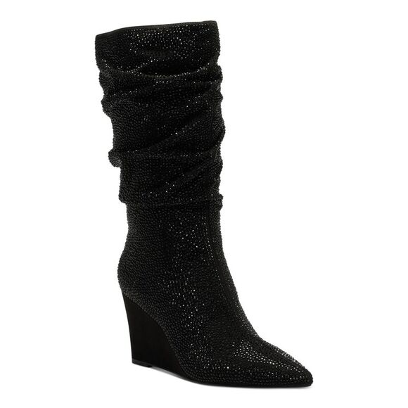 INC Womens Black Arch Support Florelle Pointed Toe Wedge Slouch Boot 6 M - Picture 1 of 4